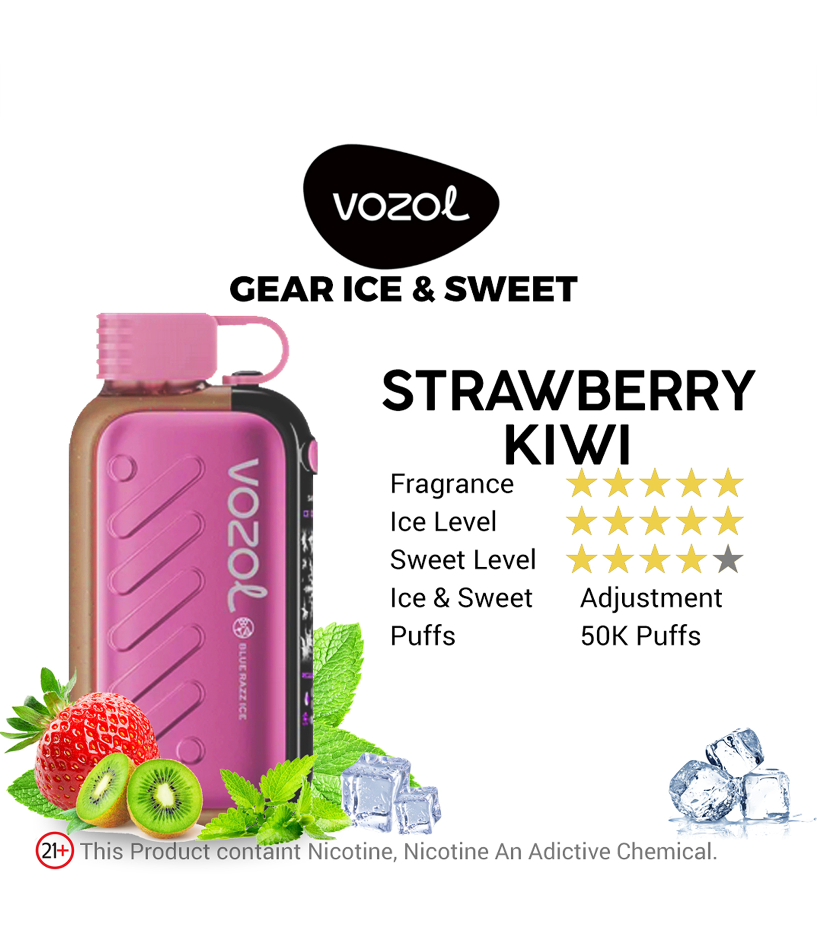 Vozol Gear and Sweet Strawberry Kiwi